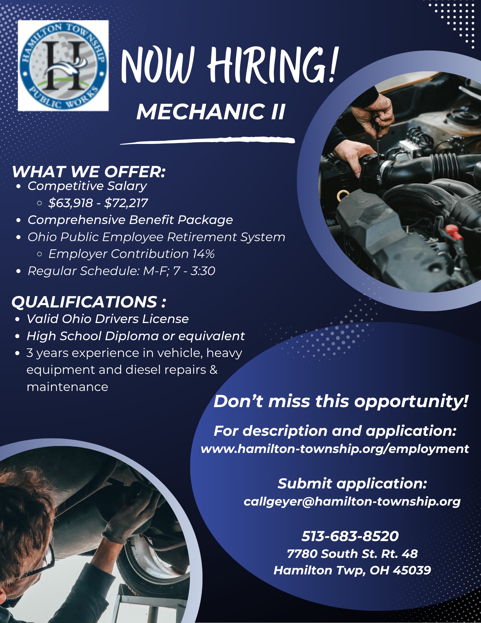 Now Hiring Mechanic 